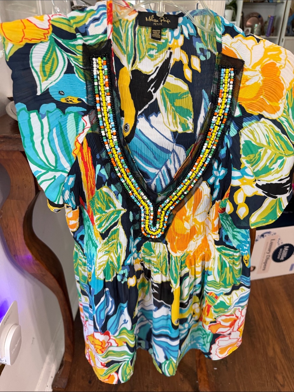 Floral V-Neck Women's Top in Multicolor